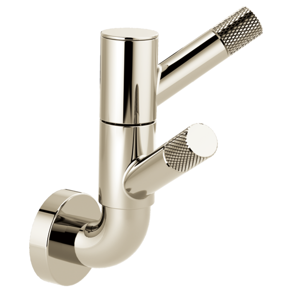 Brizo Rotating Double Robe Hook With Knurling 693537-PN - Plumbing Market