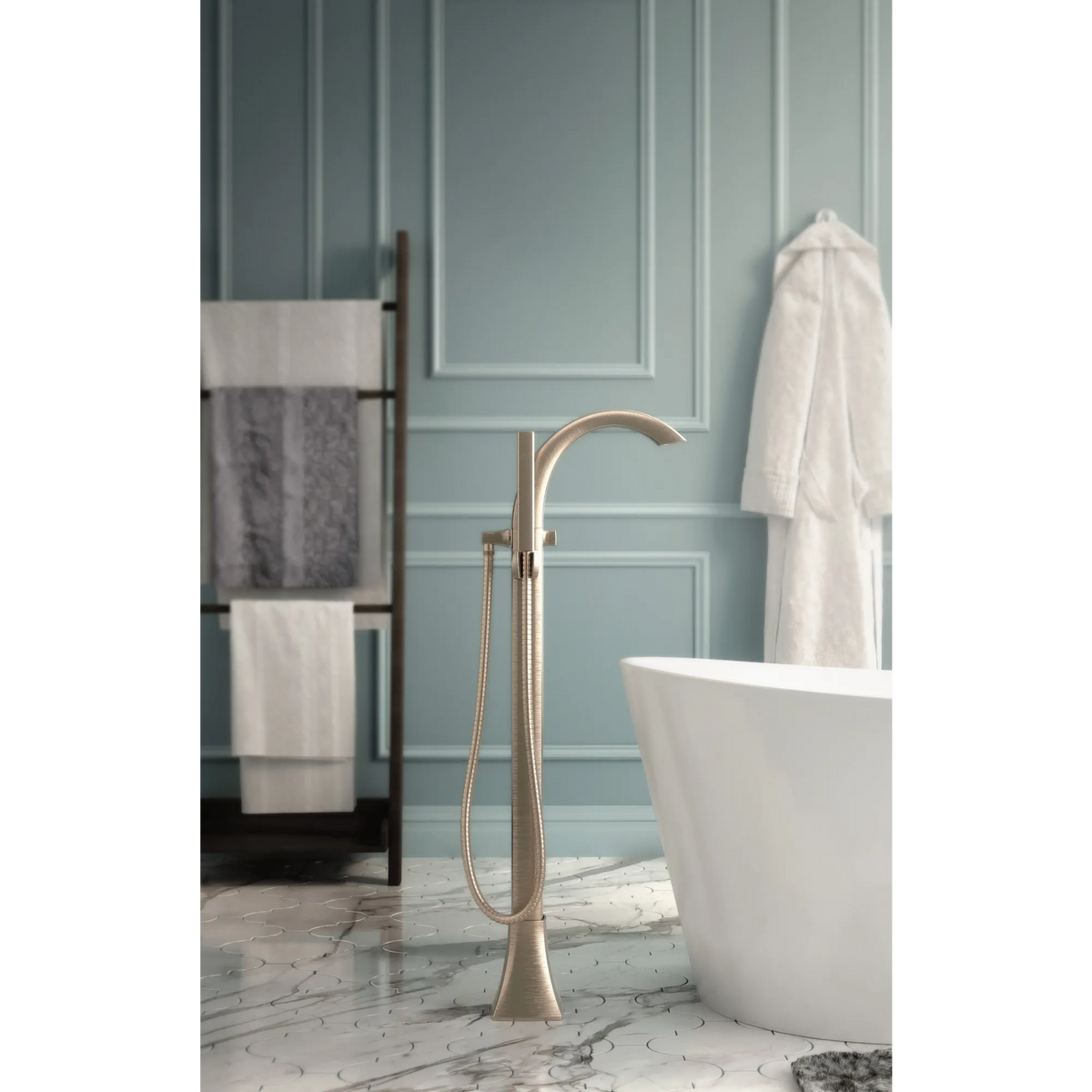 Moen Voss Single-Handle Tub Filler With Hand Shower 695 in Brushed Nickel (695BN) - view 2