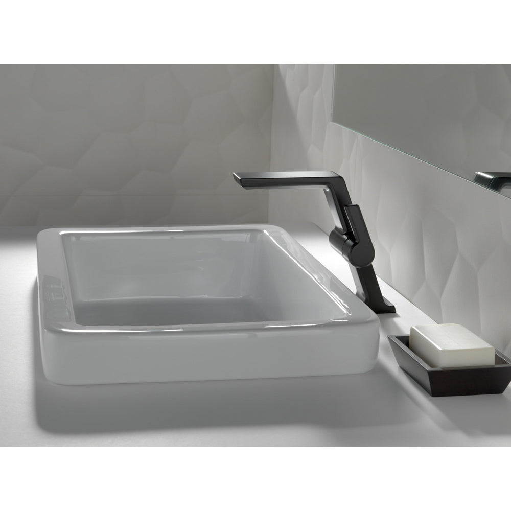 Delta Pivotal Single Handle Mid-Height Riser Faucet - Matte Black