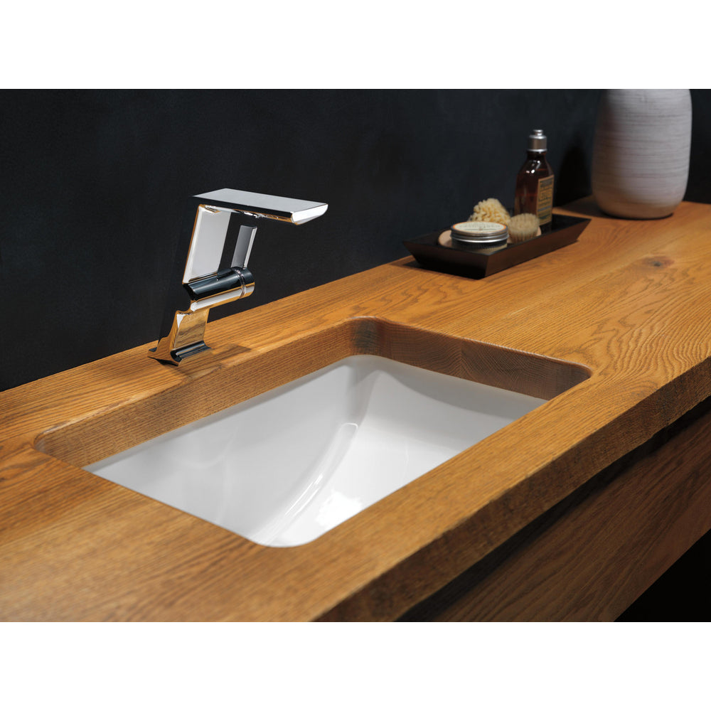 Delta Pivotal Single Handle Mid-Height Riser Faucet - Chrome