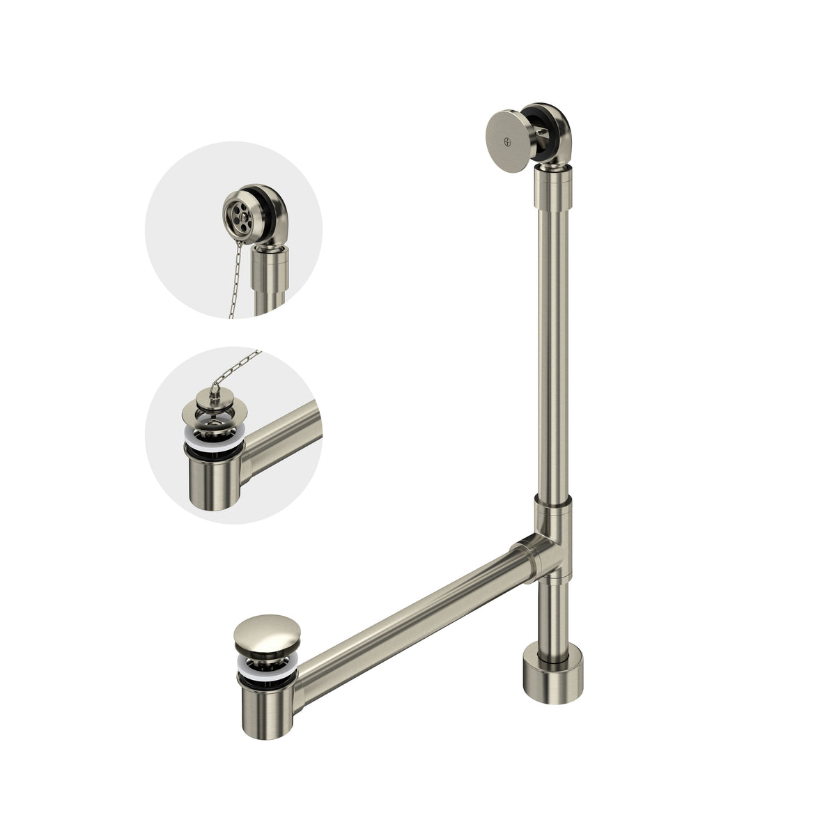 Victoria + Albert Freestanding Bathtub Drain For Above-Floor Installation Box K-50 - Brushed Nickel