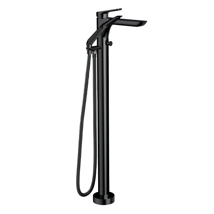 ALT Via Dante Floormount Tub Filler with Handshower 70787 in Electro Black
