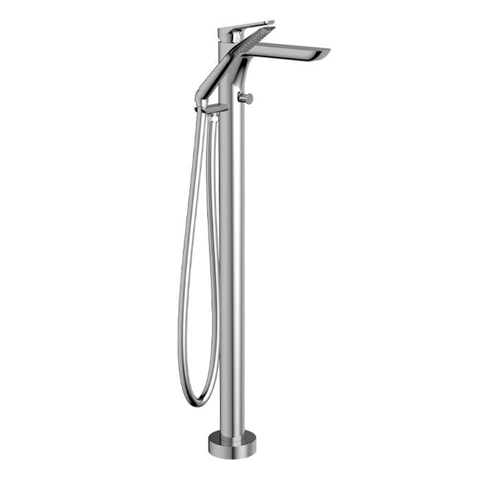 ALT Via Dante Floormount Tub Filler with Handshower 70787 in Polished Chrome