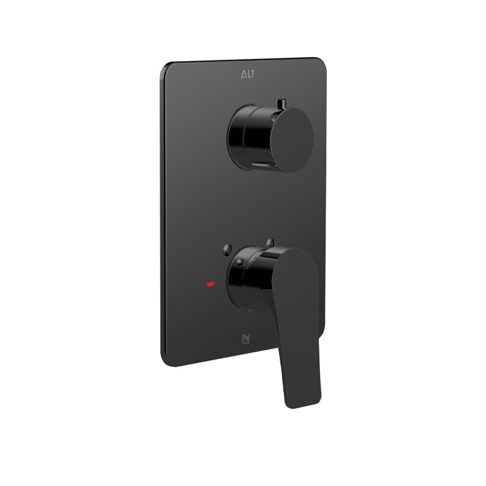 ALT Via Dante Trim Set for Uniplex Pressure Balance – 3-Way Diverter Shared 70843 in Electro Black