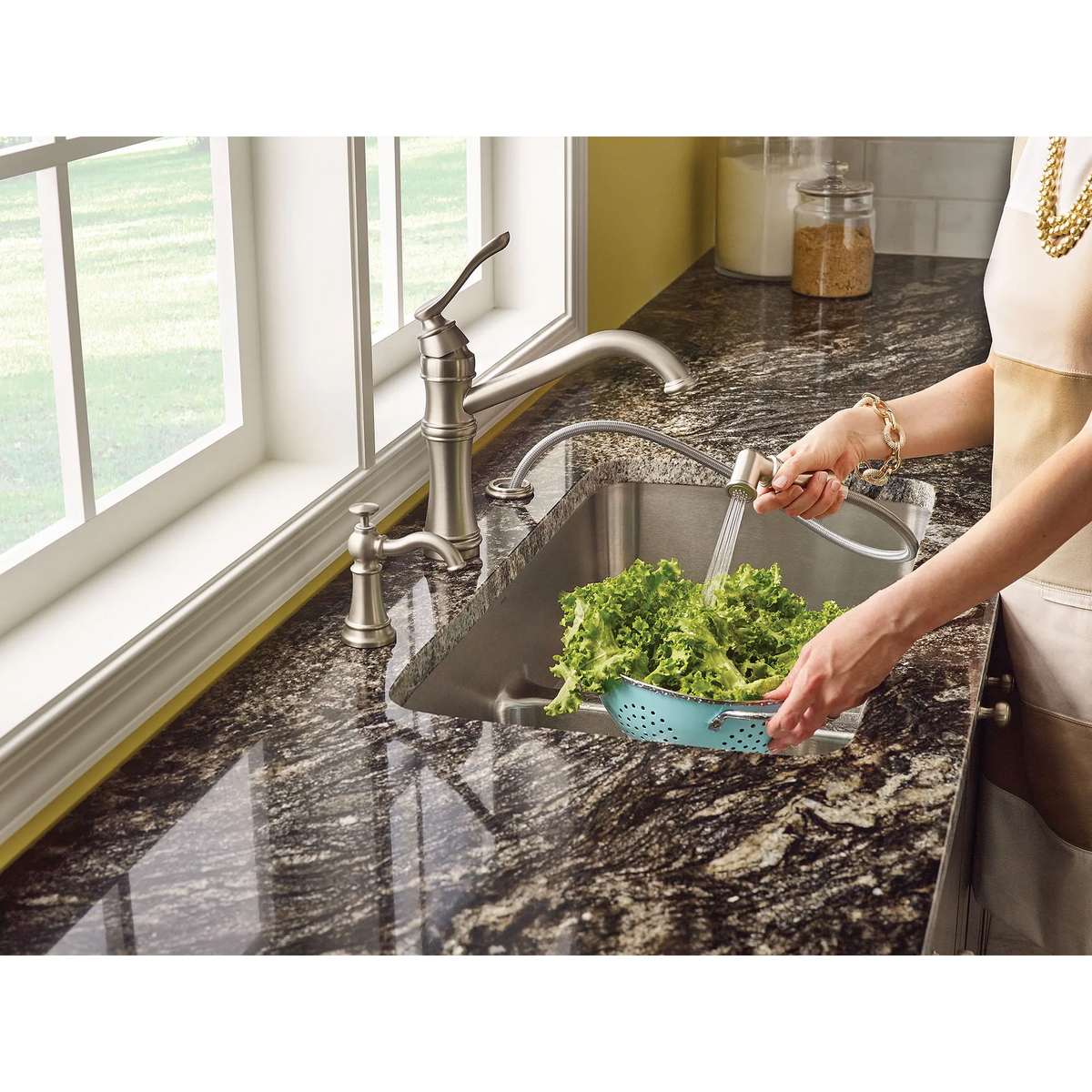 Moen Belfield Single-Handle High-Arc Kitchen Faucet 7245 in Spot Resist Stainless (7245SRS) - view 3