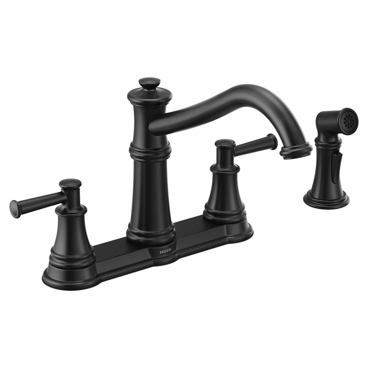 Moen Belfield Two-Handle High-Arc Kitchen Faucet 7255 in Matte Black (7255BL) - view 2