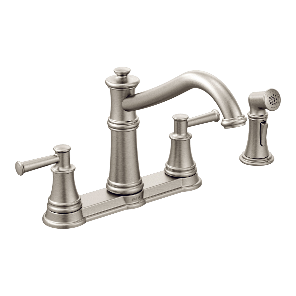 Moen Belfield Two-Handle High-Arc Kitchen Faucet 7255 in Spot Resist Stainless (7255SRS)