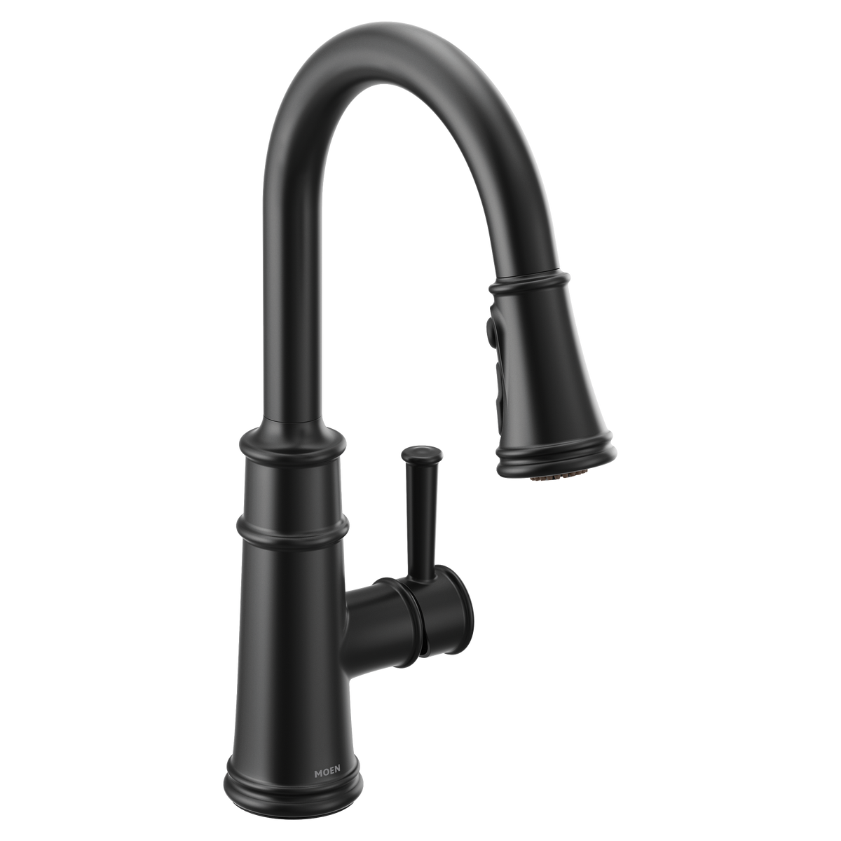 Moen Belfield Single-Handle High-Arc Pulldown Kitchen Faucet 7260 in Matte Black (7260BL)