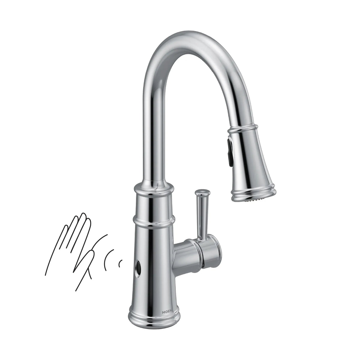 Moen Belfield MotionSense Wave Single-Handle High-Arc Single-Sensor Pulldown Kitchen Faucet 7260EW in Chrome (7260EWC) - view 4