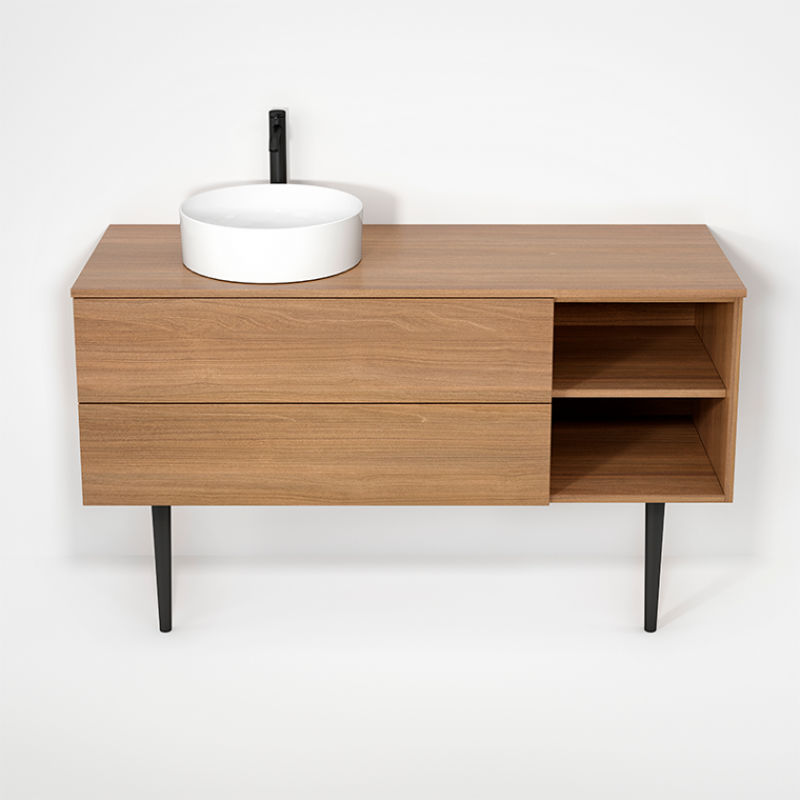 Rubi Haus Cabinet with Laminate Top, Cone Legs Natural Oak RHS1400LKV01NO
