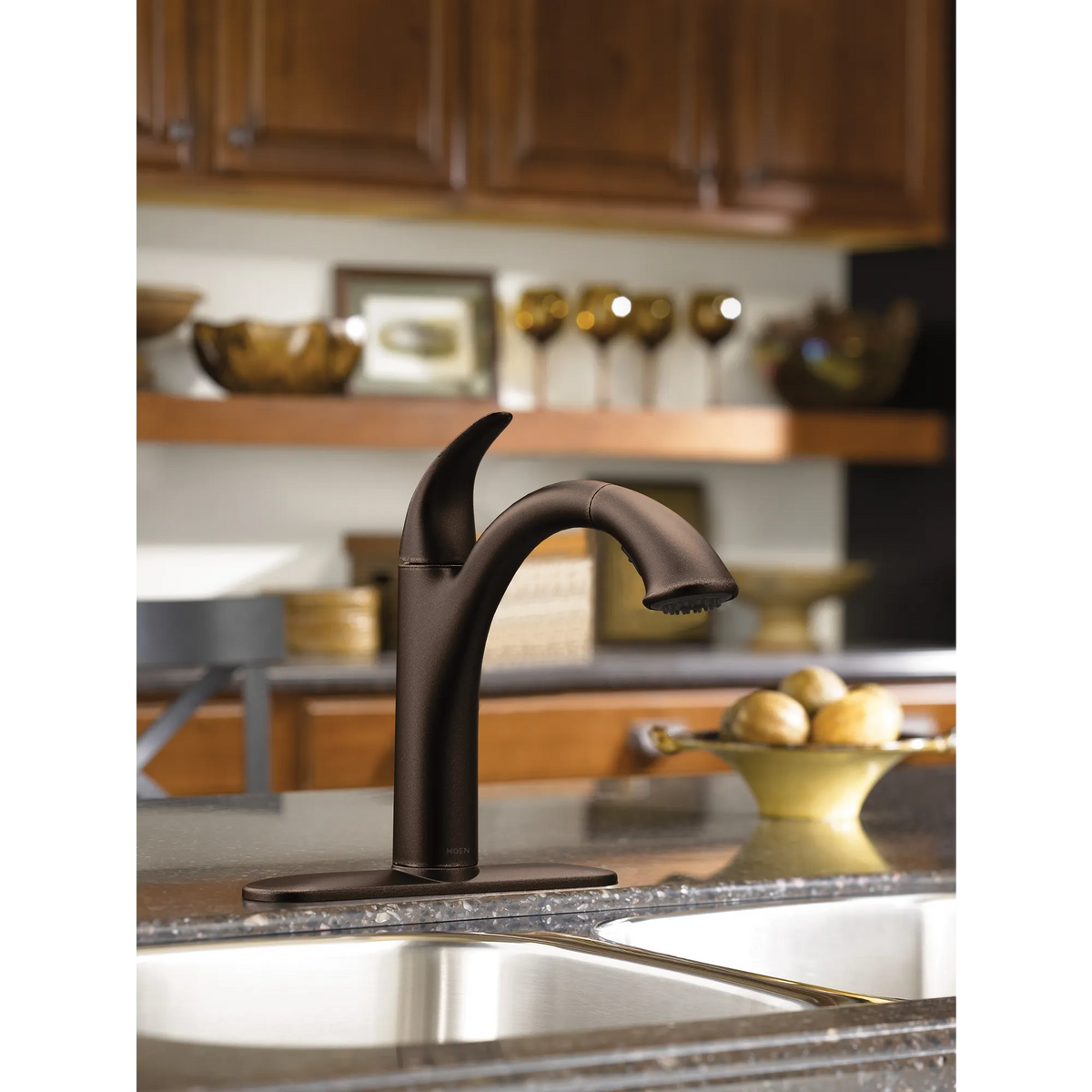 Moen Camerist Single-Handle Low-Arc Pullout Kitchen Faucet 7545 in Oil Rubbed Bronze (7545ORB) - view 2
