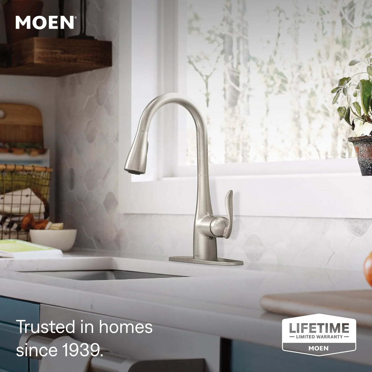 Moen Arbor Single-Handle High-Arc Pulldown Kitchen Faucet 7594 in Spot Resist Stainless (7594SRS) - view 2