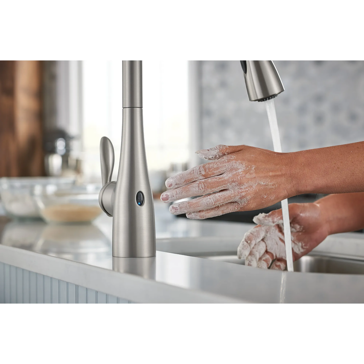 Moen Arbor MotionSense Wave Single-Handle High-Arc Single-Sensor Pulldown Kitchen Faucet 7594EW in Spot Resist Stainless (7594EWSRS) - view 4