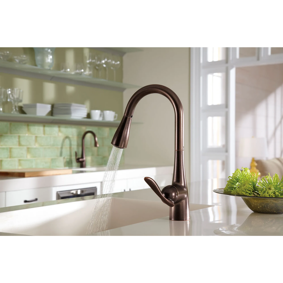 Moen Arbor Single-Handle High-Arc Pulldown Kitchen Faucet 7594 in Oil Rubbed Bronze (7594ORB) - view 3