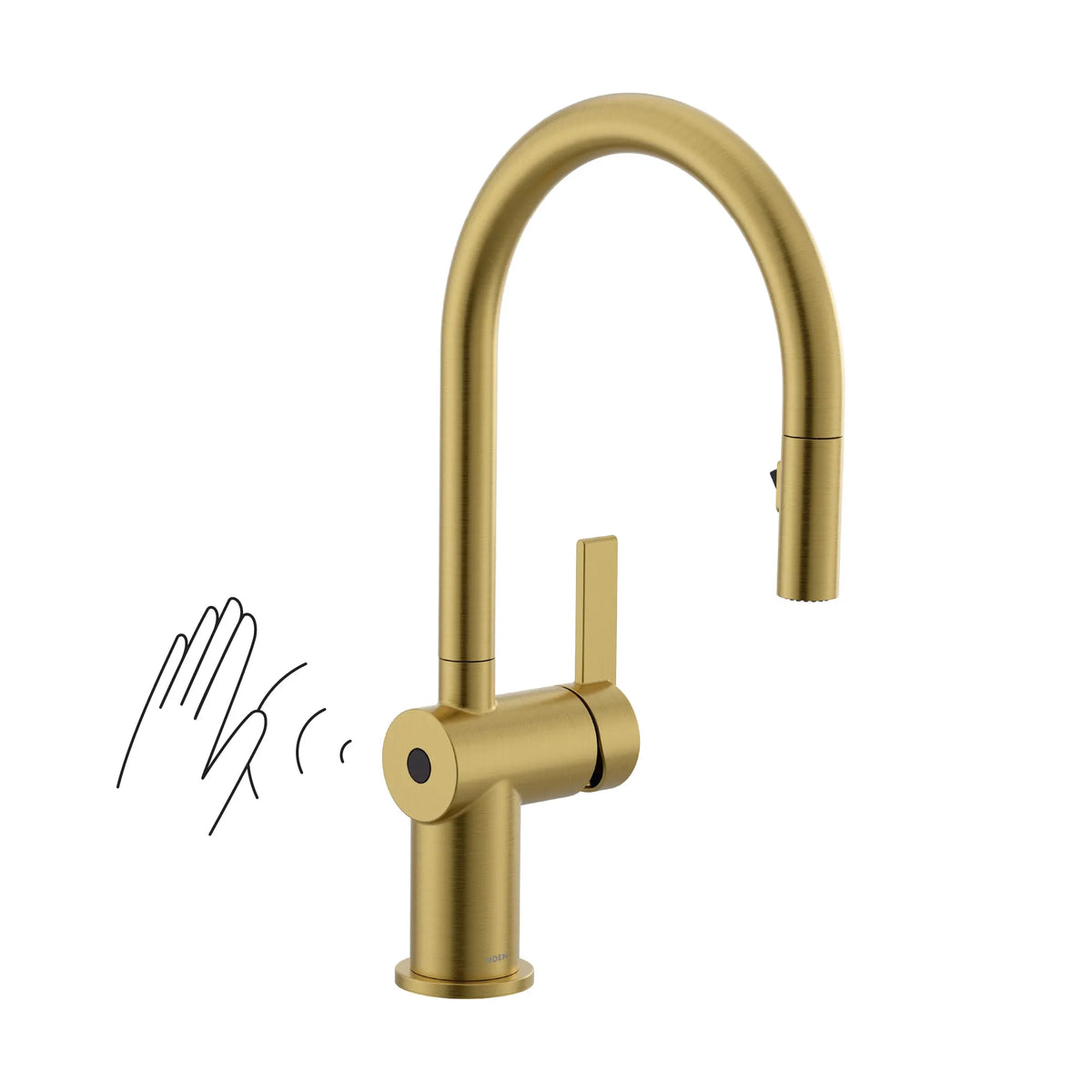 Moen Cia MotionSense Wave Single-Handle High-Arc Single-Sensor Pulldown Kitchen Faucet 7622EW in Brushed Gold (7622EWBG) - view 11