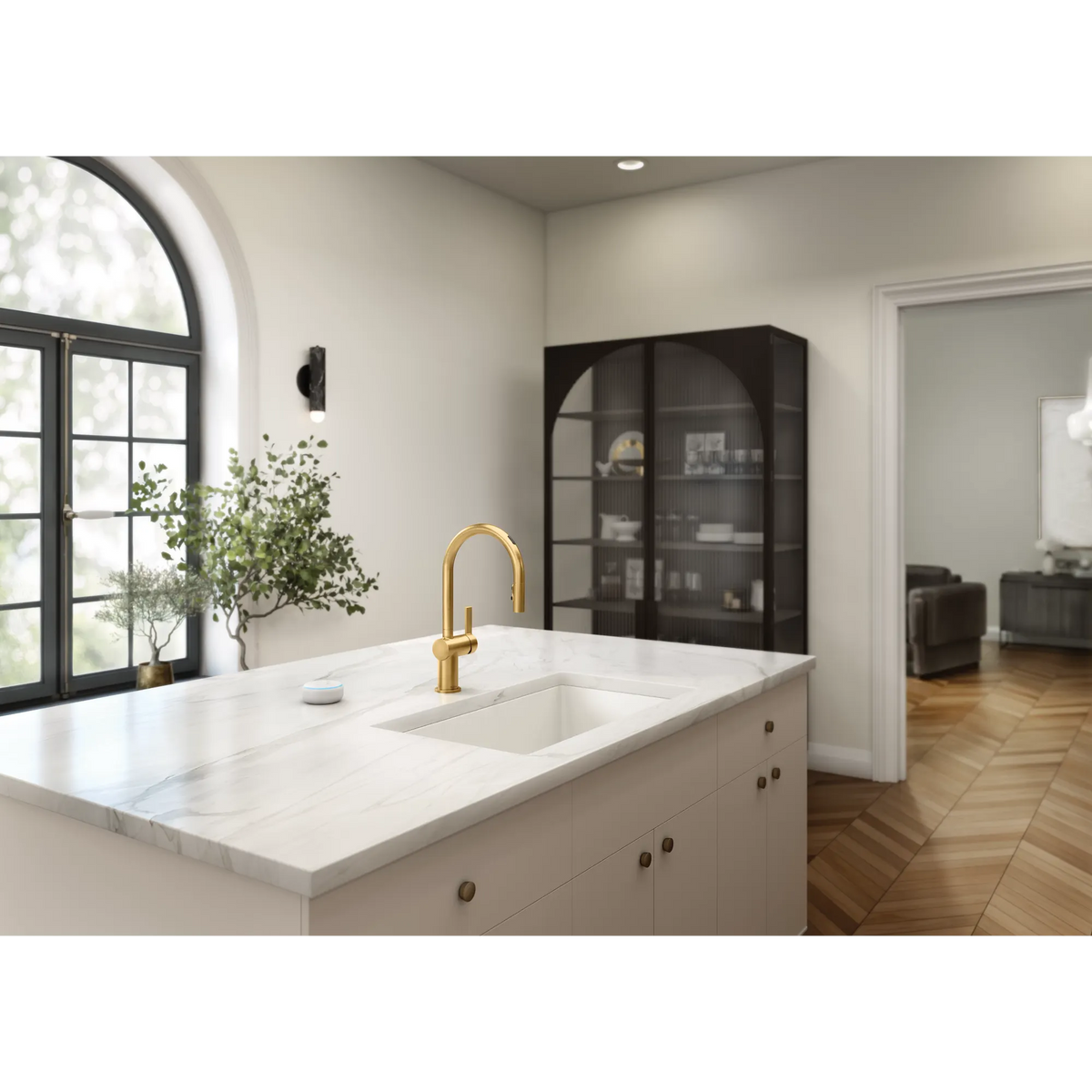 Moen Cia MotionSense Wave Single-Handle High-Arc Single-Sensor Pulldown Kitchen Faucet 7622EW in Brushed Gold (7622EWBG) - view 7