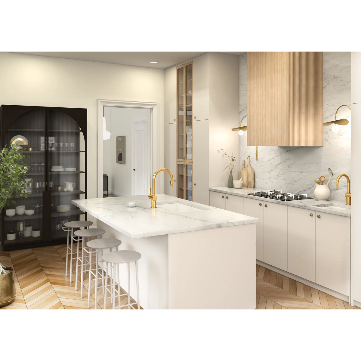 Moen Cia MotionSense Wave Single-Handle High-Arc Single-Sensor Pulldown Kitchen Faucet 7622EW in Brushed Gold (7622EWBG) - view 5