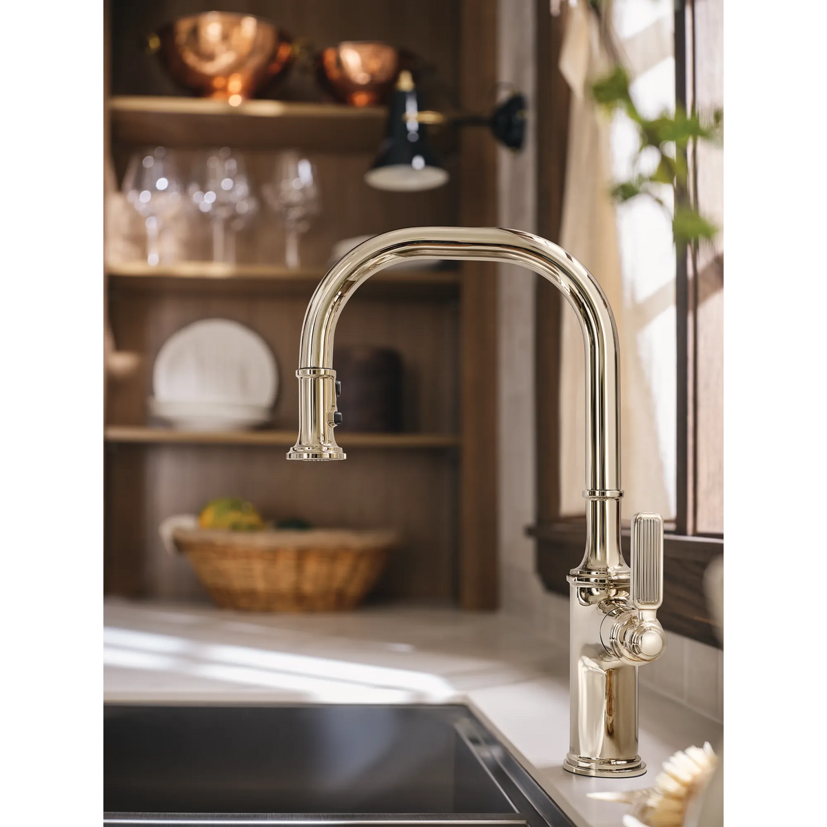 Moen Smyth Single-Handle High-Arc Pulldown Kitchen Faucet 7770 in Polished Nickel (7770NL) - view 8