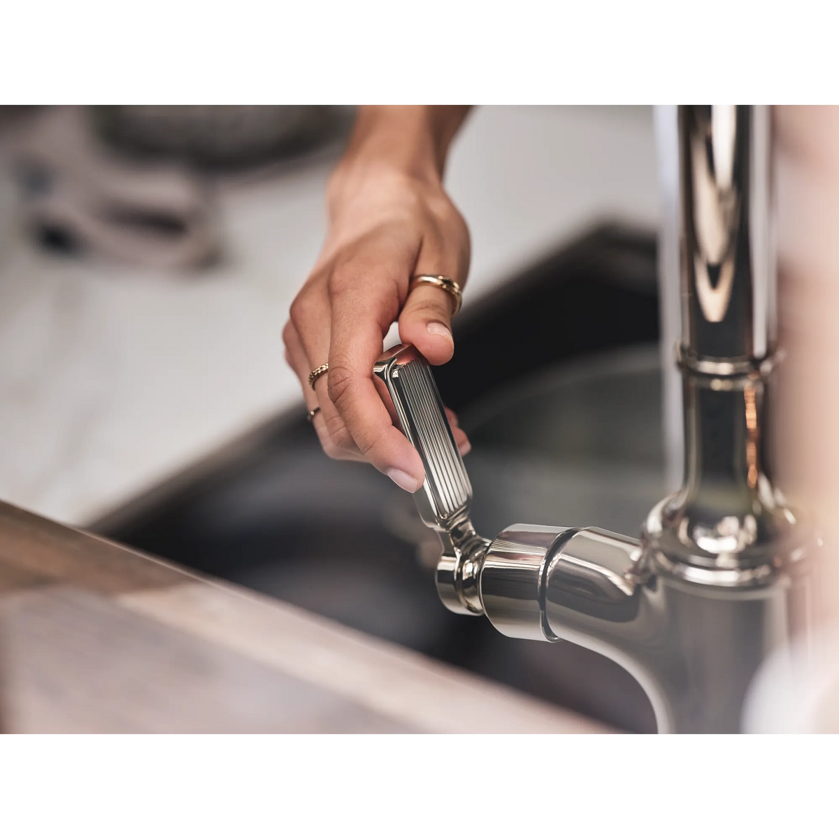 Moen Smyth Single-Handle High-Arc Pulldown Kitchen Faucet 7770 in Polished Nickel (7770NL) - view 5