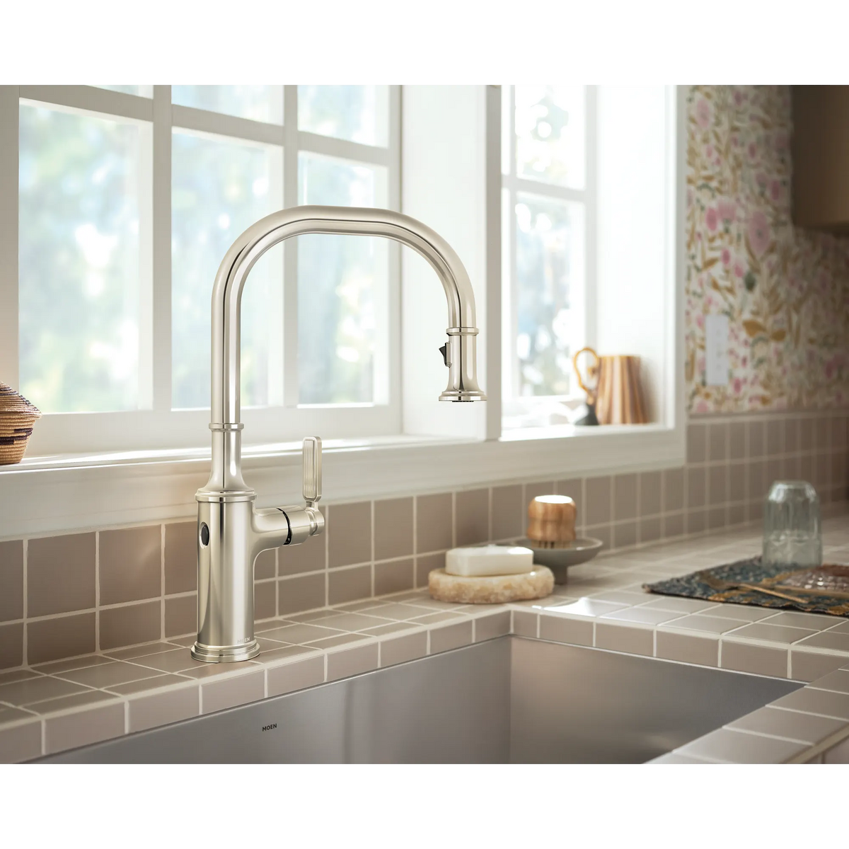 Moen Smyth MotionSense Wave Touchless Single-Handle Pulldown Kitchen Faucet 7770EW in Polished Nickel (7770EWNL) - view 2