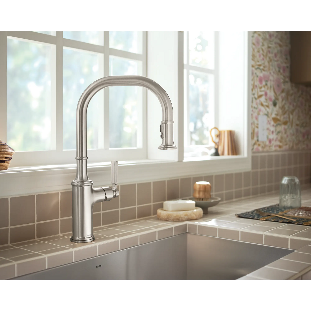 Moen Smyth Single-Handle High-Arc Pulldown Kitchen Faucet 7770 in Spot Resist Stainless (7770SRS) - view 4
