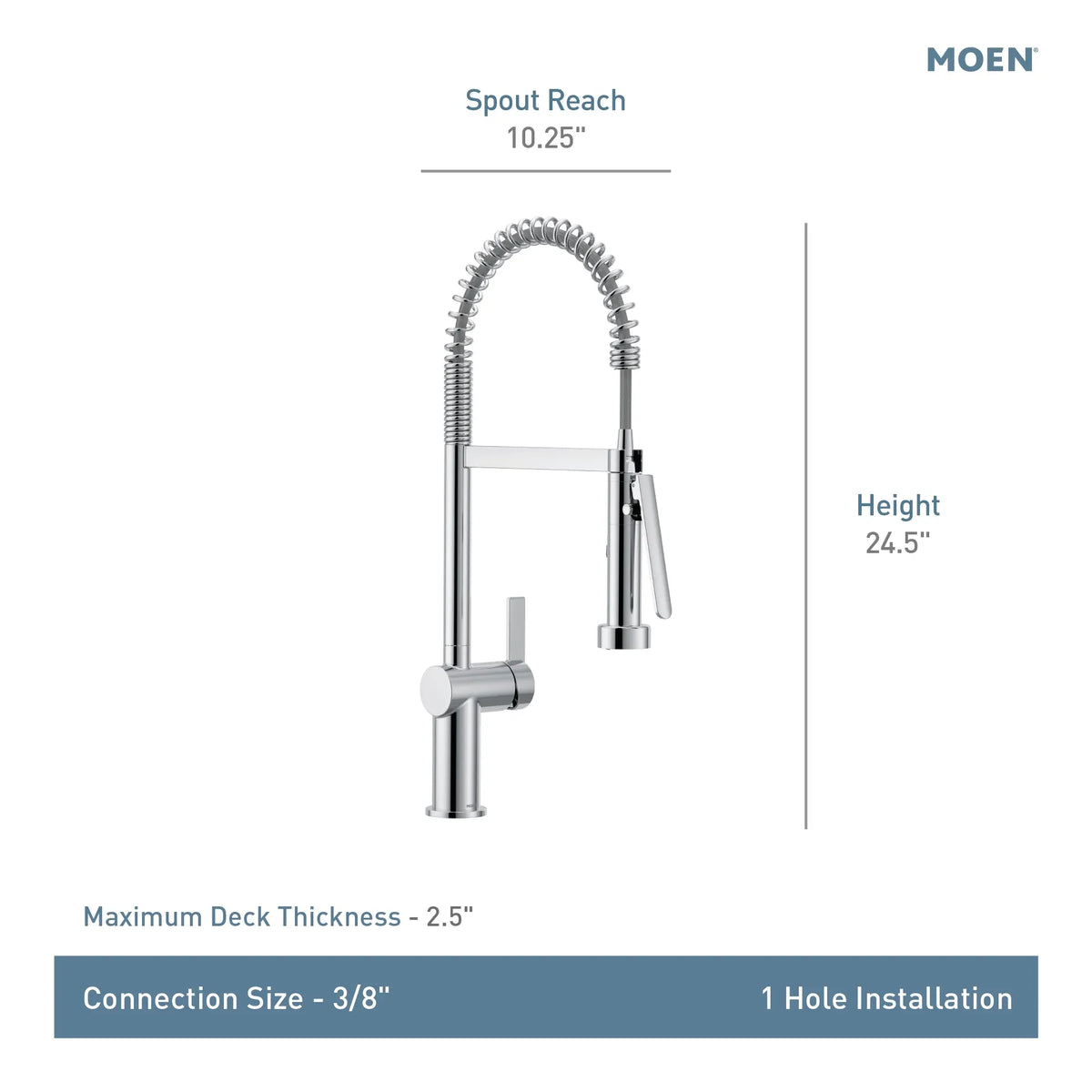 Moen Cia Single-Handle High-Arc Pulldown Spring Kitchen Faucet 7822 in Brushed Gold (7822BG) - view 7