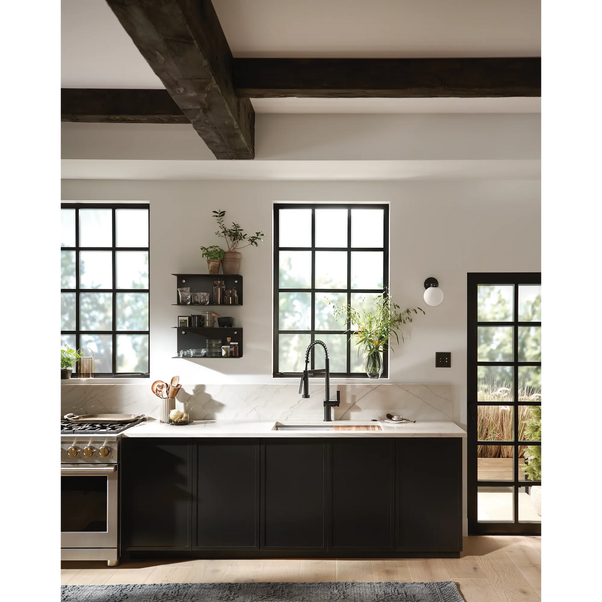 Moen Cia Single-Handle High-Arc Pulldown Spring Kitchen Faucet 7822 in Matte Black (7822BL) - view 10