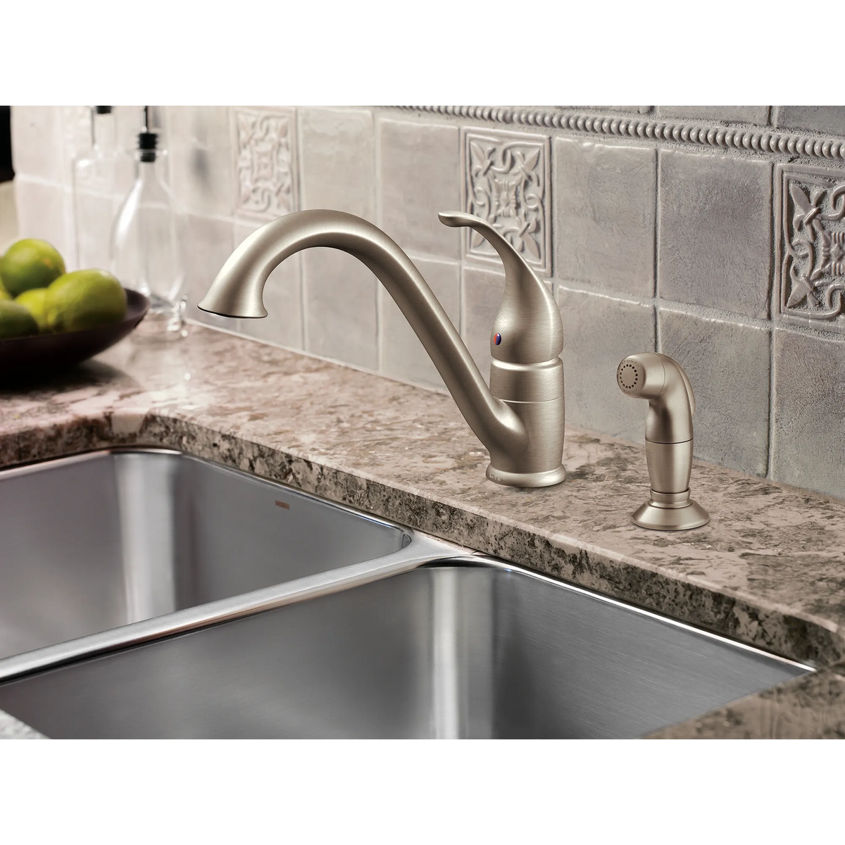Moen Camerist Single-Handle Low-Arc Kitchen Faucet 7840 in Spot Resist Stainless (7840SRS) - view 3