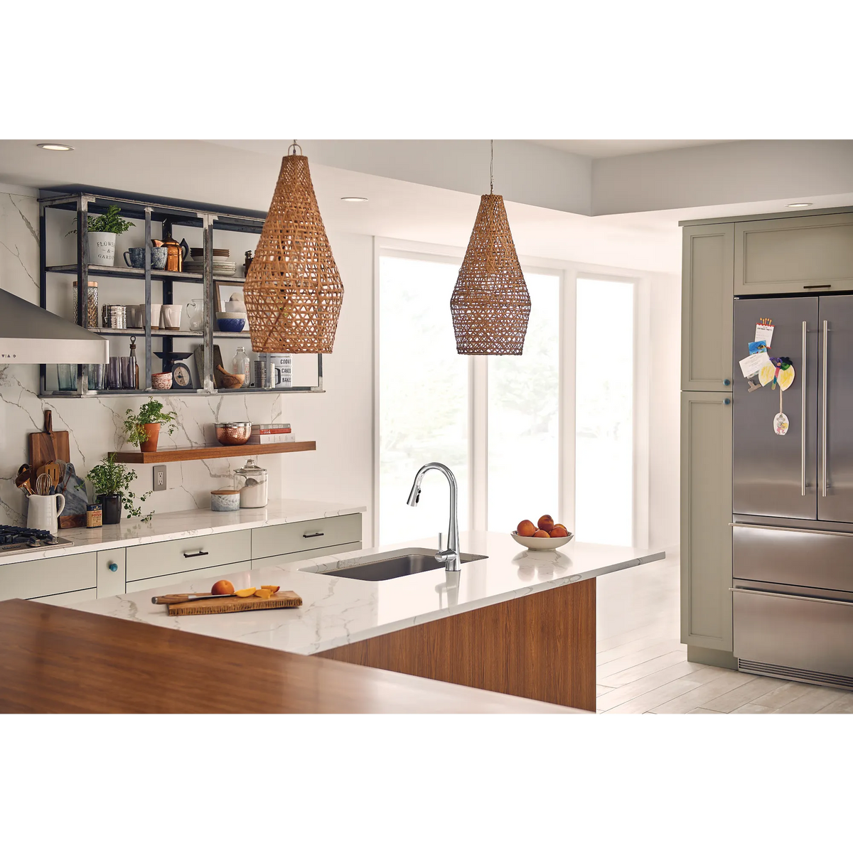 Moen Sleek Single-Handle High-Arc Pulldown Kitchen Faucet 7864 in Chrome (7864) - view 8