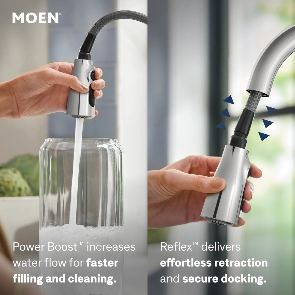 Moen Sleek Single-Handle High-Arc Pulldown Kitchen Faucet 7864 in Chrome (7864) - view 4