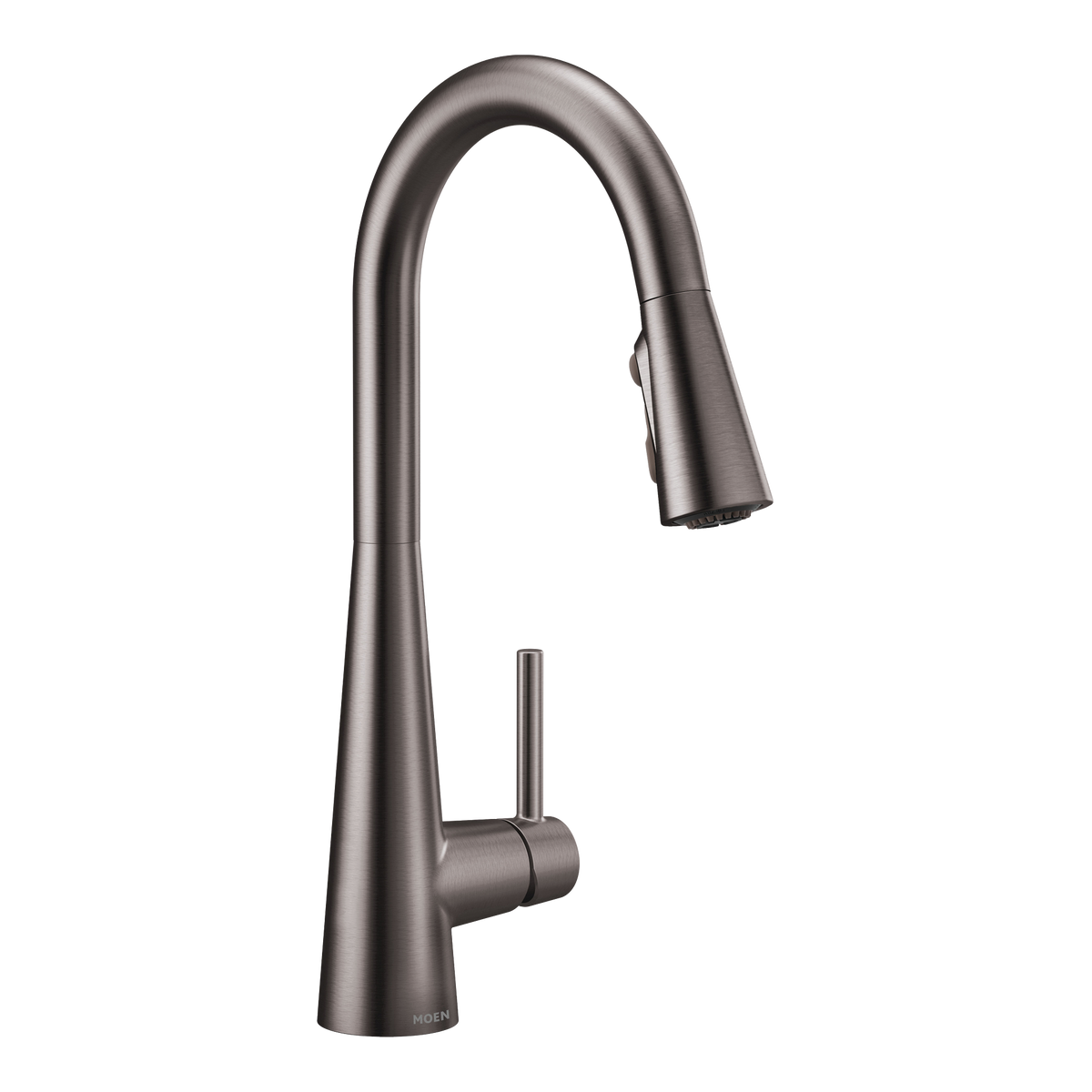 Moen Sleek Single-Handle High-Arc Pulldown Kitchen Faucet 7864 in Black Stainless (7864BLS)