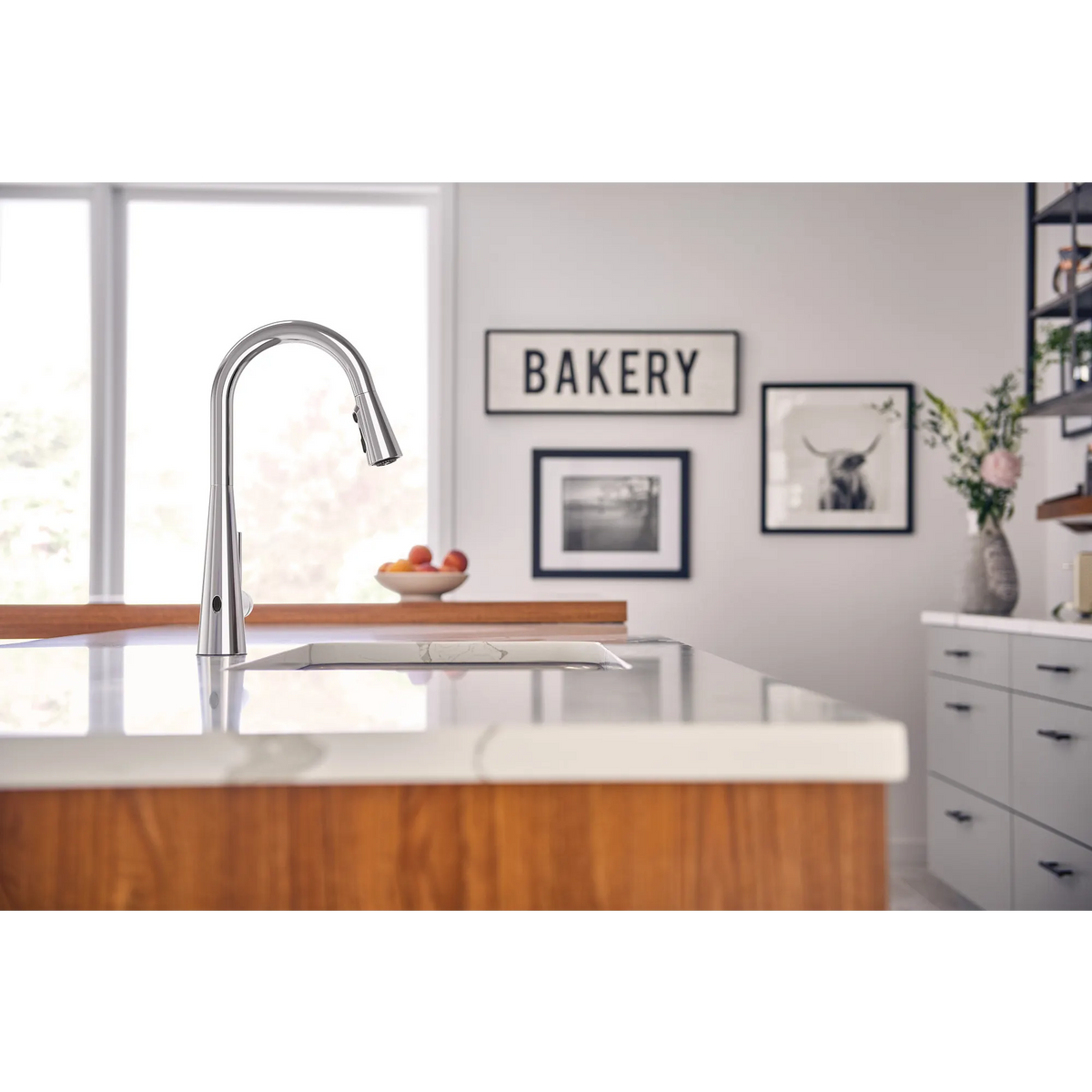 Moen Sleek MotionSense Wave Single-Handle High-Arc Single-Sensor Pulldown Kitchen Faucet 7864EW in Chrome (7864EWC) - view 3