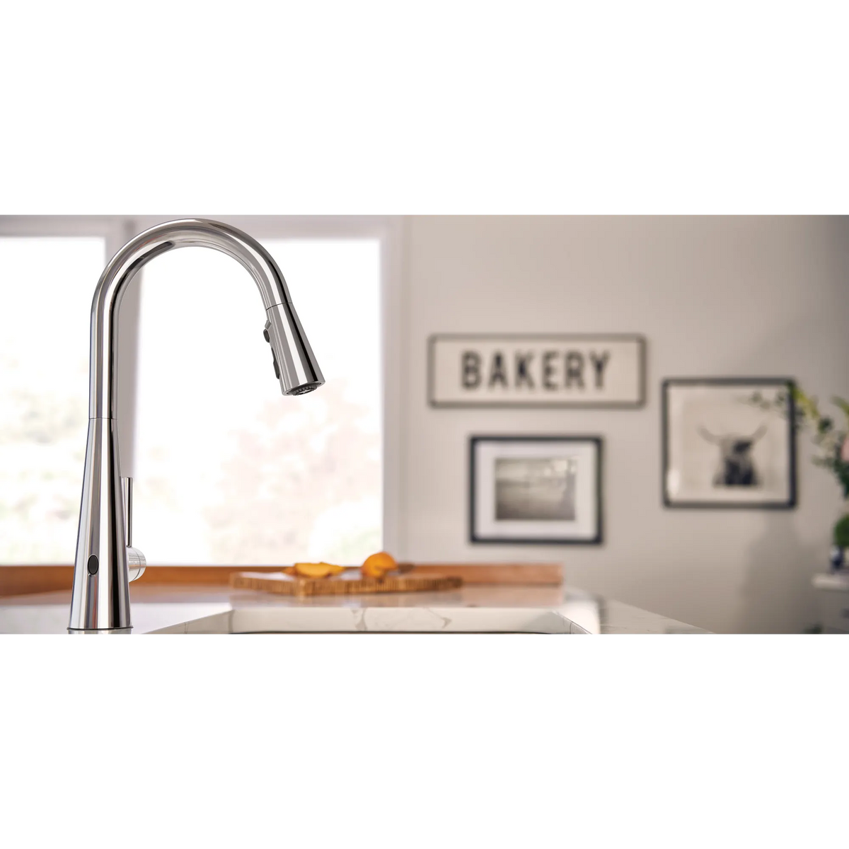 Moen Sleek MotionSense Wave Single-Handle High-Arc Single-Sensor Pulldown Kitchen Faucet 7864EW in Chrome (7864EWC) - view 4