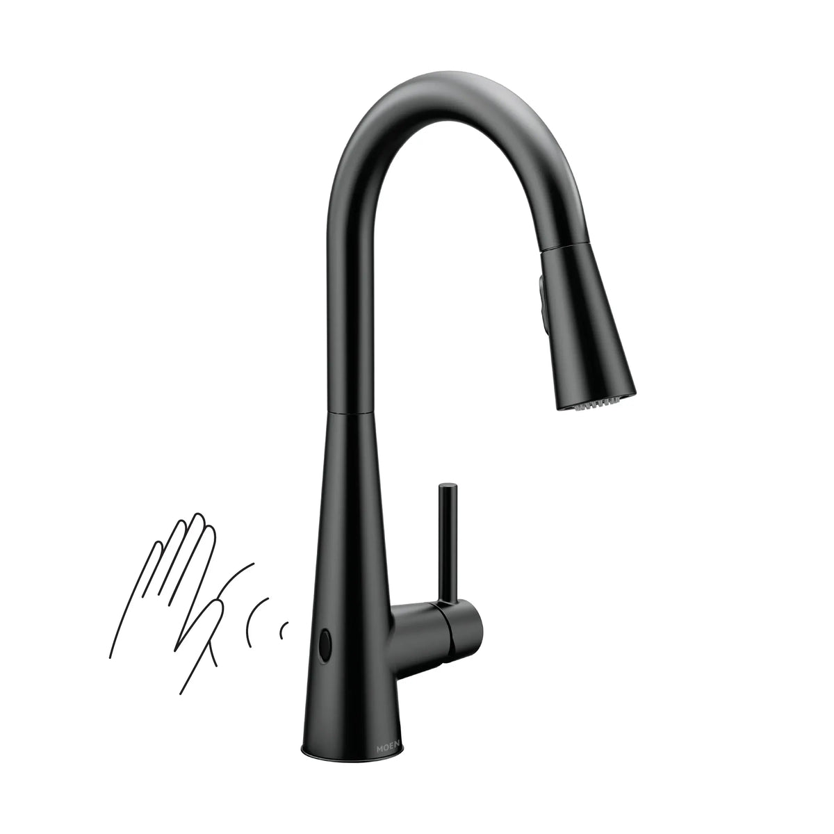 Moen Sleek MotionSense Wave Single-Handle High-Arc Single-Sensor Pulldown Kitchen Faucet 7864EW in Matte Black (7864EWBL) - view 3