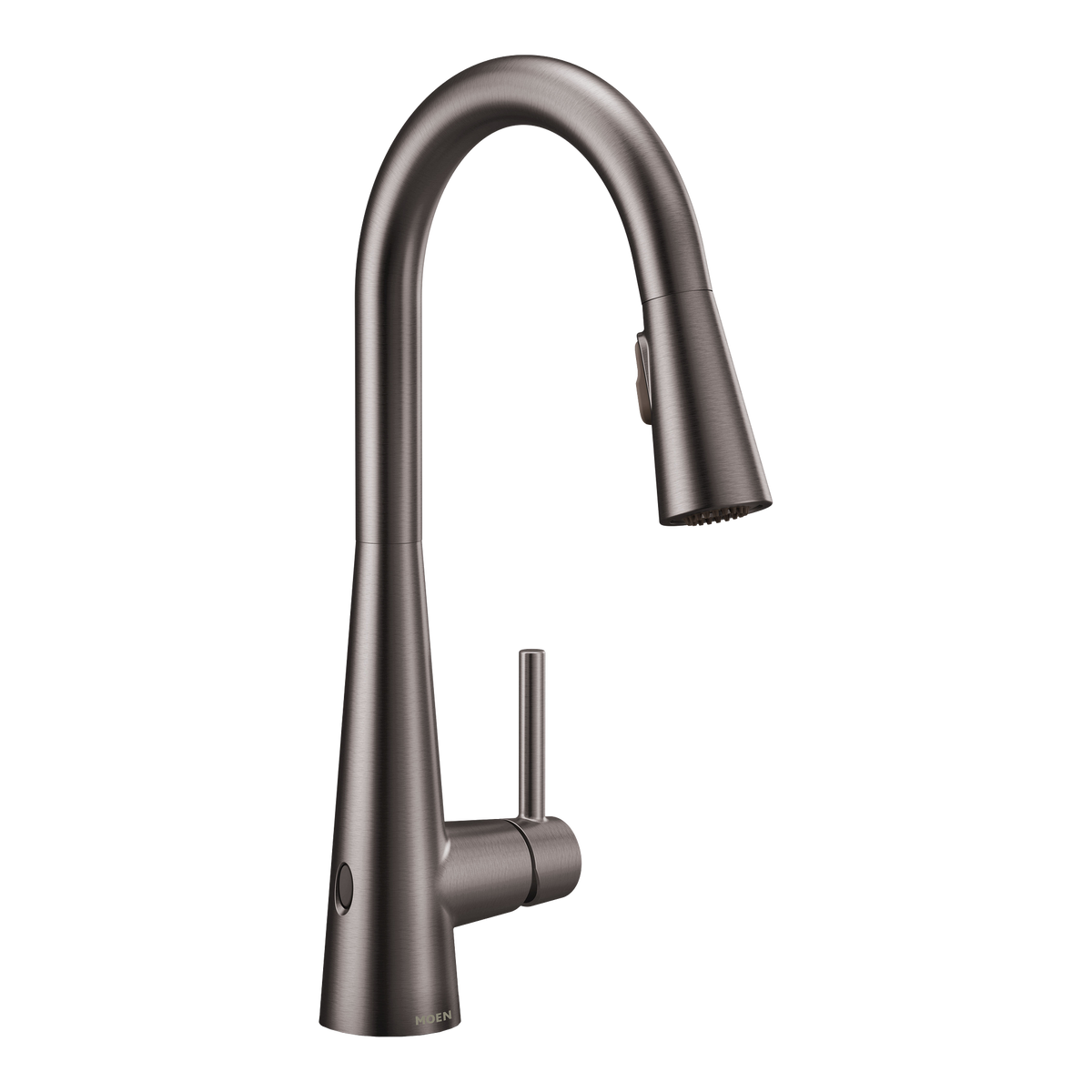 Moen Sleek MotionSense Wave Single-Handle High-Arc Single-Sensor Pulldown Kitchen Faucet 7864EW in Black Stainless (7864EWBLS)