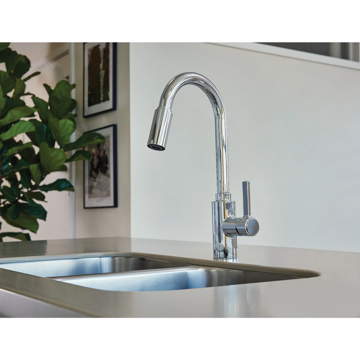Moen Genta LX Single-Handle High-Arc Pulldown Kitchen Faucet 7882 in Chrome (7882) - view 3