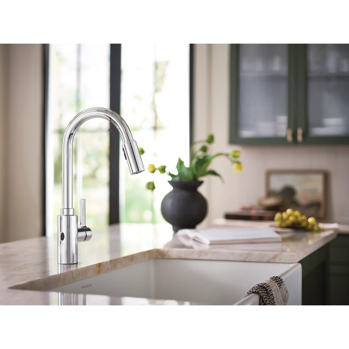 Moen Genta LX MotionSense Wave Single-Sensor Single-Handle High-Arc Pulldown Kitchen Faucet 7882EW in Chrome (7882EWC) - view 4