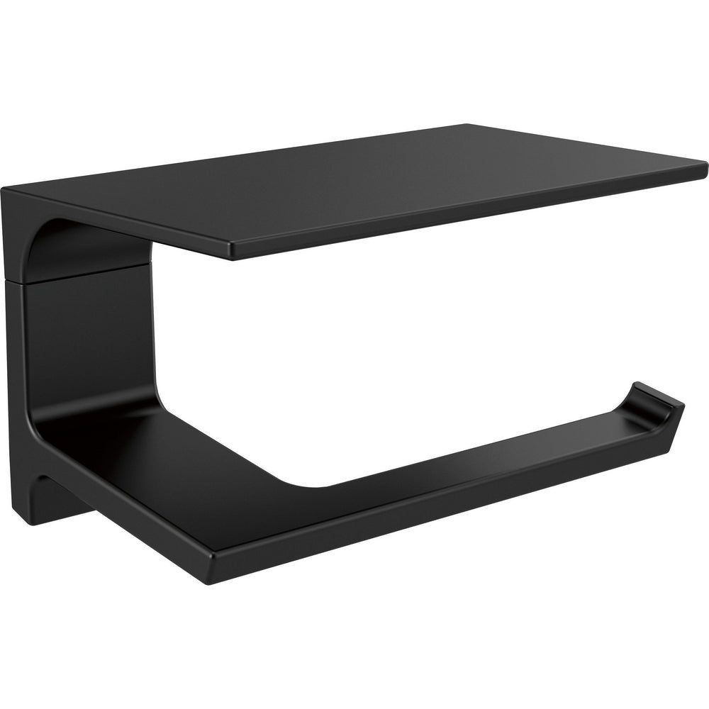Delta Pivotal Tissue Holder With Shelf - Matte Black