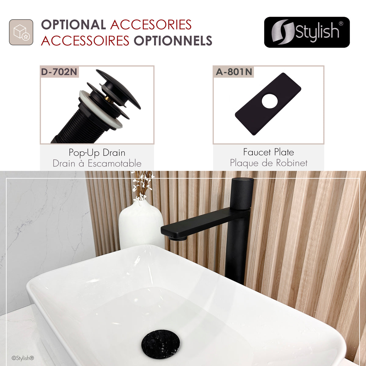 Stylish Nessa Single Handle Vessel Bathroom Faucet B-122N