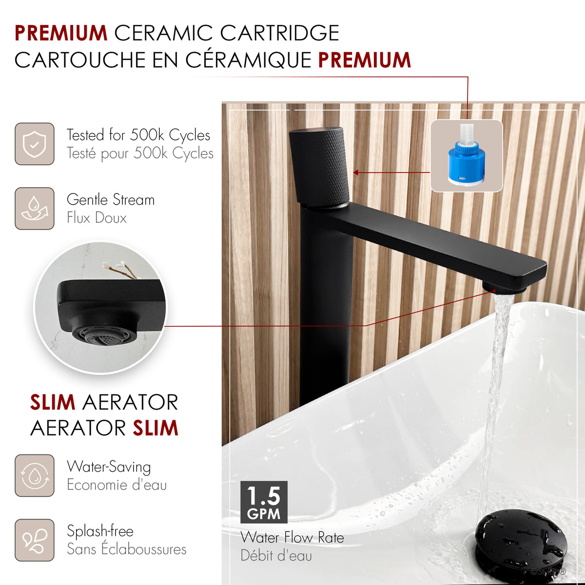 Stylish Nessa Single Handle Vessel Bathroom Faucet B-122N
