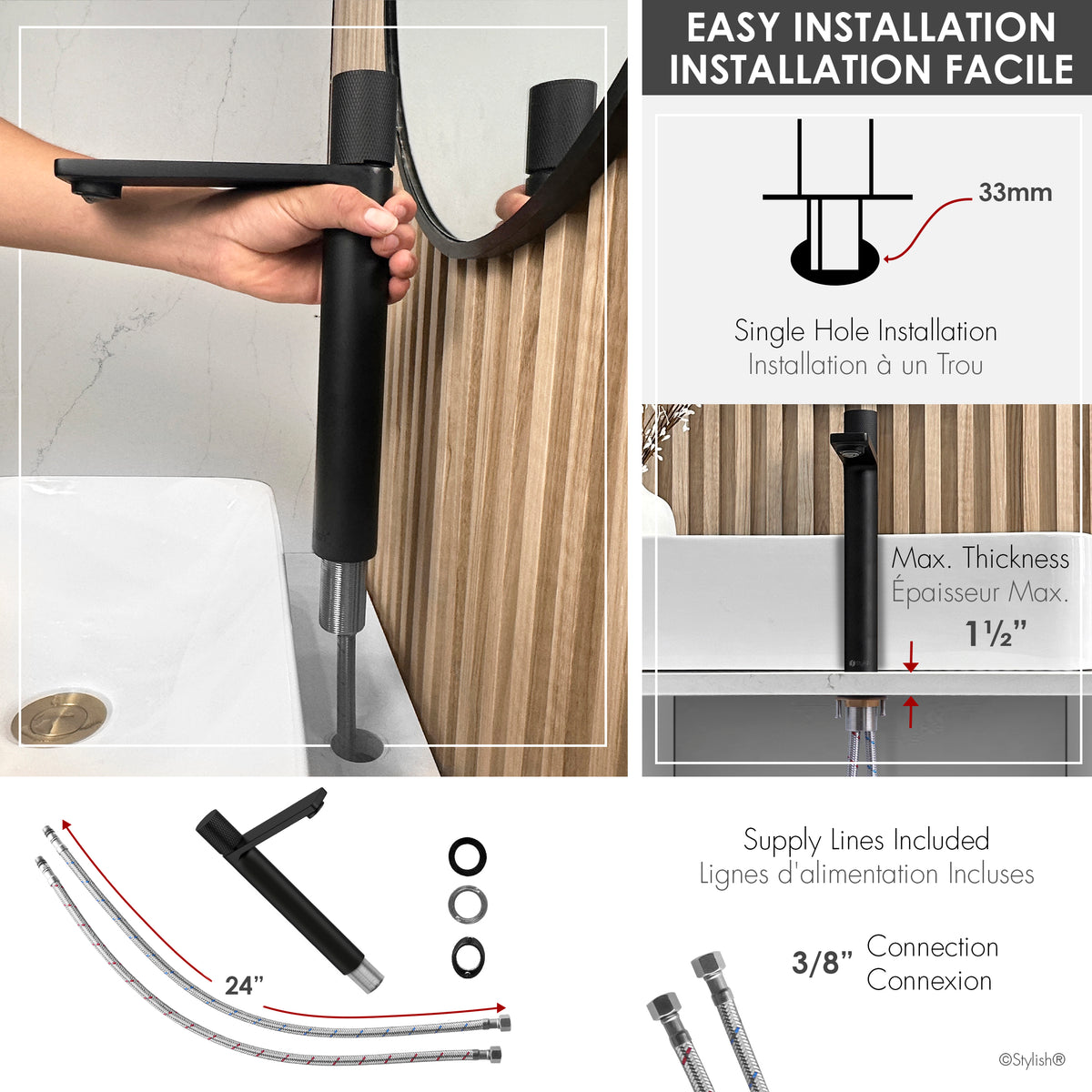 Stylish Nessa Single Handle Vessel Bathroom Faucet B-122N