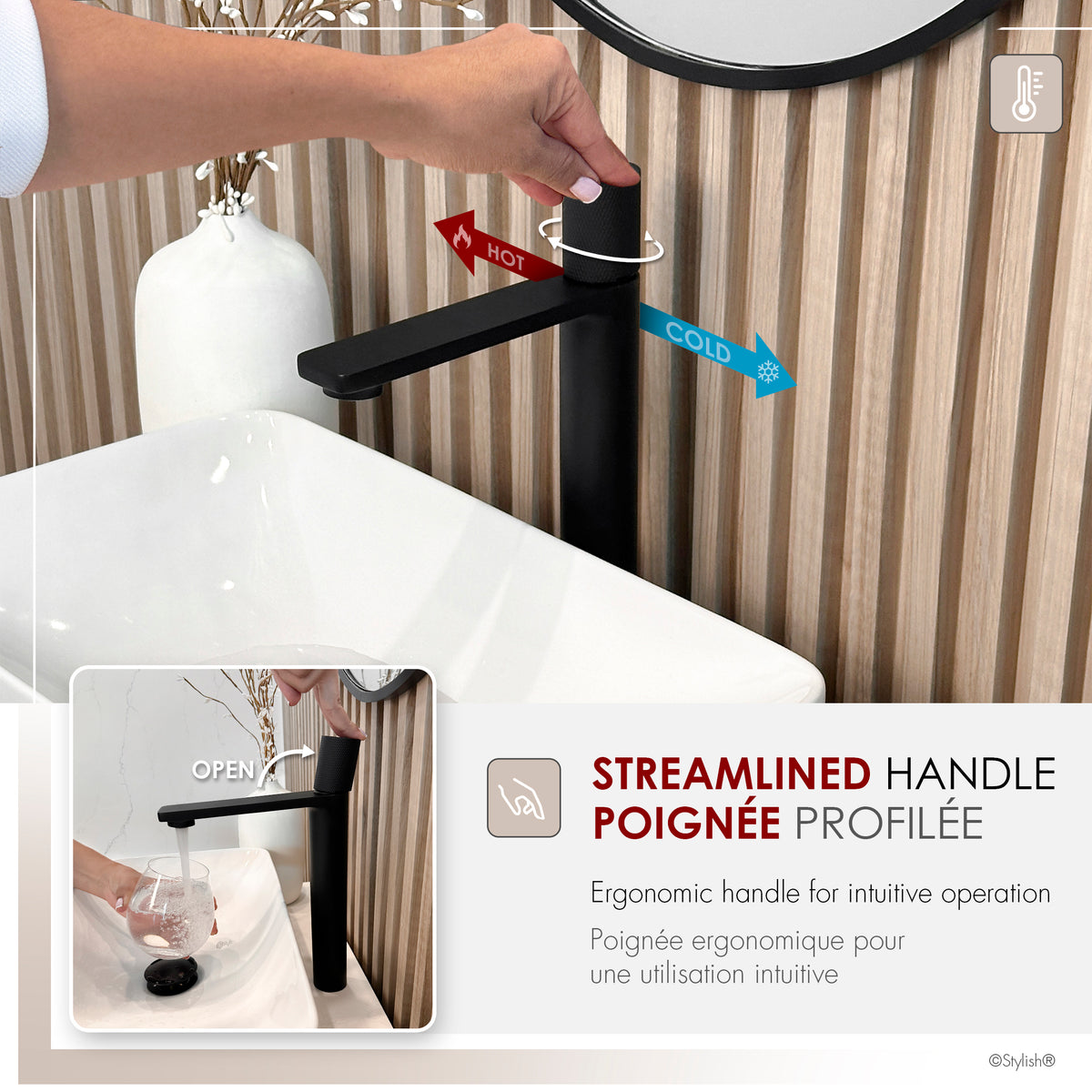 Stylish Nessa Single Handle Vessel Bathroom Faucet B-122N
