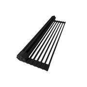 Stylish Multipurpose Over Sink Roll-Up Dish Drying Rack Black A-902BK