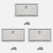 Stylish Valencia 31" Dual Mount Single Bowl Kitchen Sink 16 Gauge Stainless Steel with Standard Strainer Set of Three S-402-3