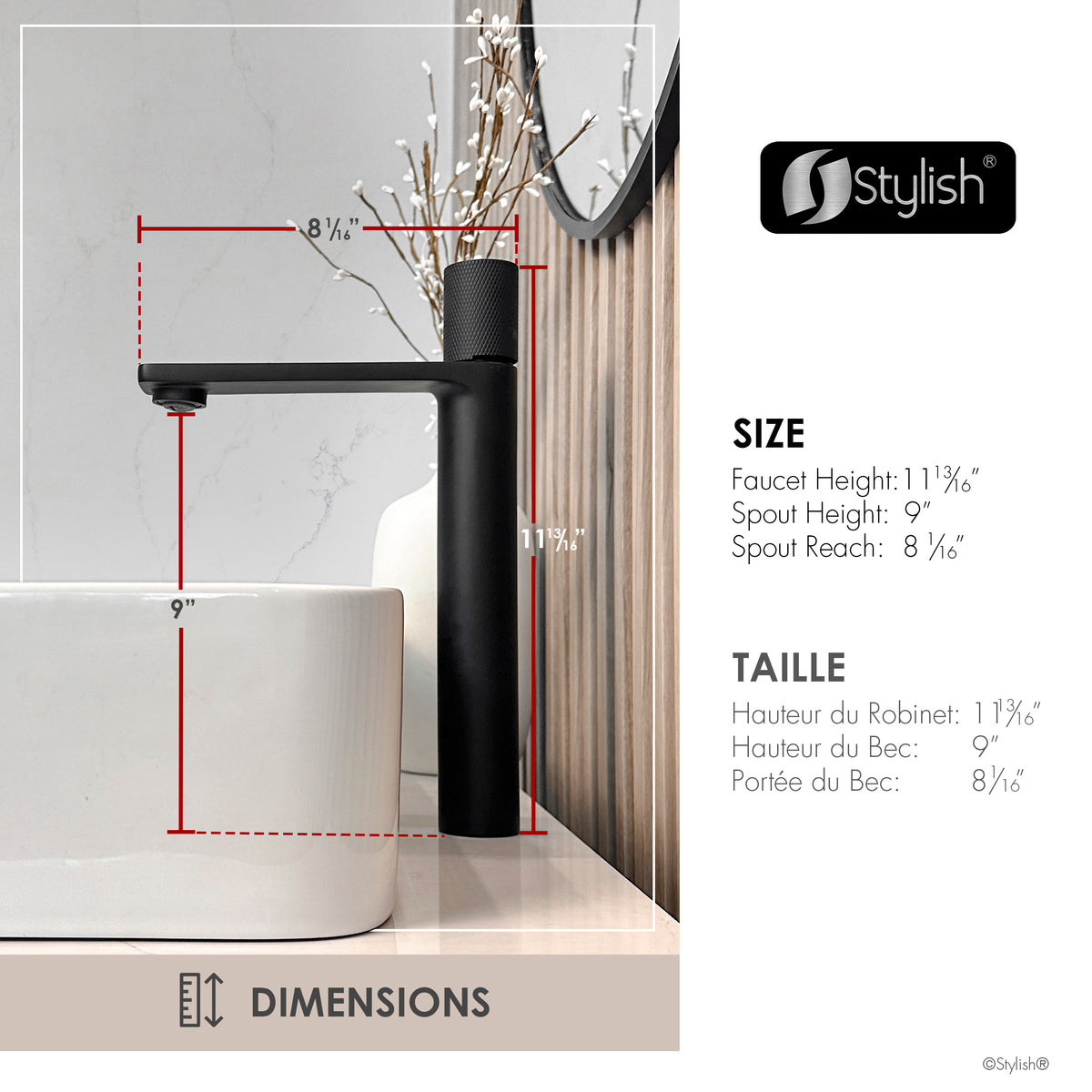 Stylish Nessa Single Handle Vessel Bathroom Faucet B-122N