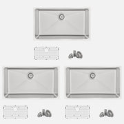Stylish Valencia 31" Dual Mount Single Bowl Kitchen Sink 16 Gauge Stainless Steel with Grid and Standard Strainer Set of Three S-402G-3