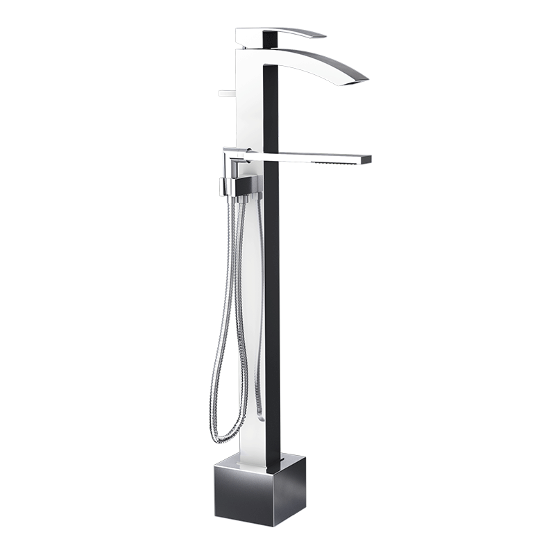 Rubi Fall Freestanding Bathtub Faucet With Hand Shower Chrome RFA21XD2CC