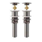 Stylish Pop-Up Bathroom Sink Drains Set Without Overflow Brushed Nickel D-702B2