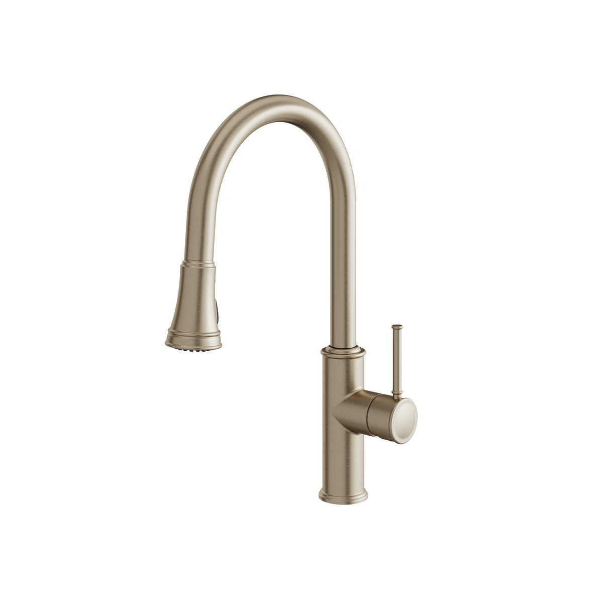 Aquabrass Margherita Pull-down Dual Stream Mode Kitchen Faucet 6845N in brushed nickel pvd