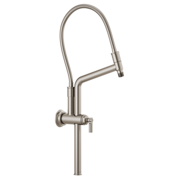 Brizo 11 7/16" Classic Slide Bar Shower Arm And Flange 81376-BN - Plumbing Market